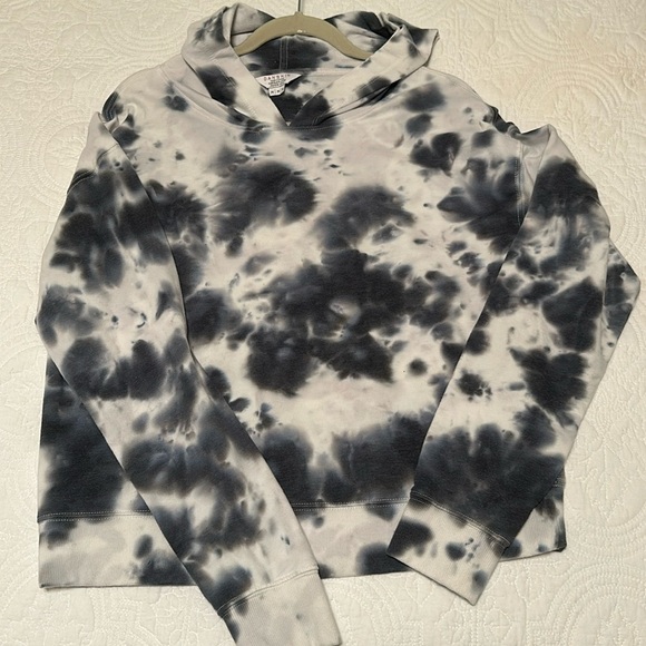 NWOT RARE Danskin Mottled Tie-Dye Hoodie in Black Salt Pattern Size M - Picture 4 of 10